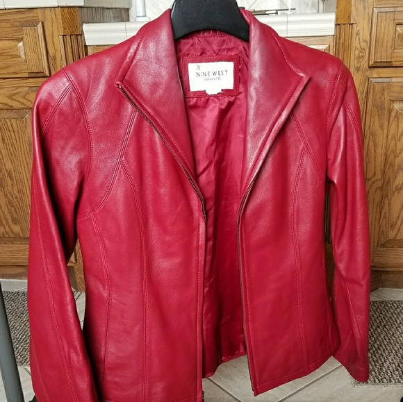 nine west leather jacket
